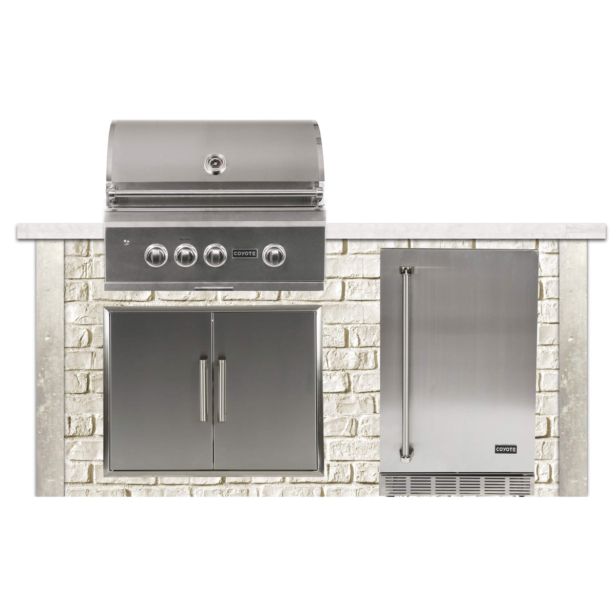 RTA Outdoor Living 6 ft Premium Grill Island with Coyote 30 Inch S-Series Grill RTAC-G6-P - BetterPatio.com