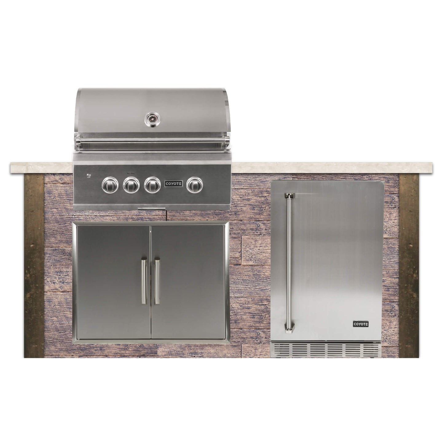 RTA Outdoor Living 6 ft Premium Grill Island with Coyote 30 Inch S-Series Grill RTAC-G6-P - BetterPatio.com