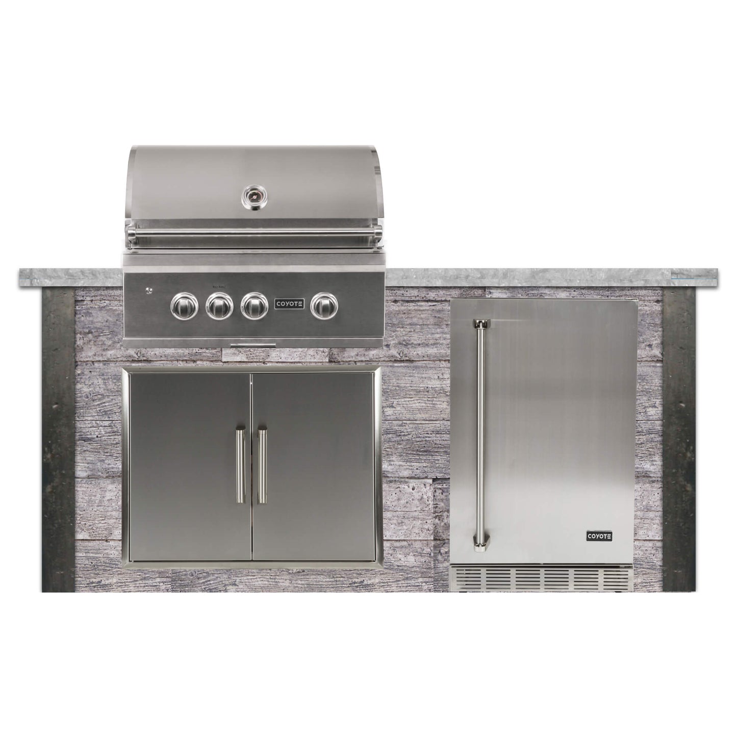 RTA Outdoor Living 6 ft Premium Grill Island with Coyote 30 Inch S-Series Grill RTAC-G6-P - BetterPatio.com