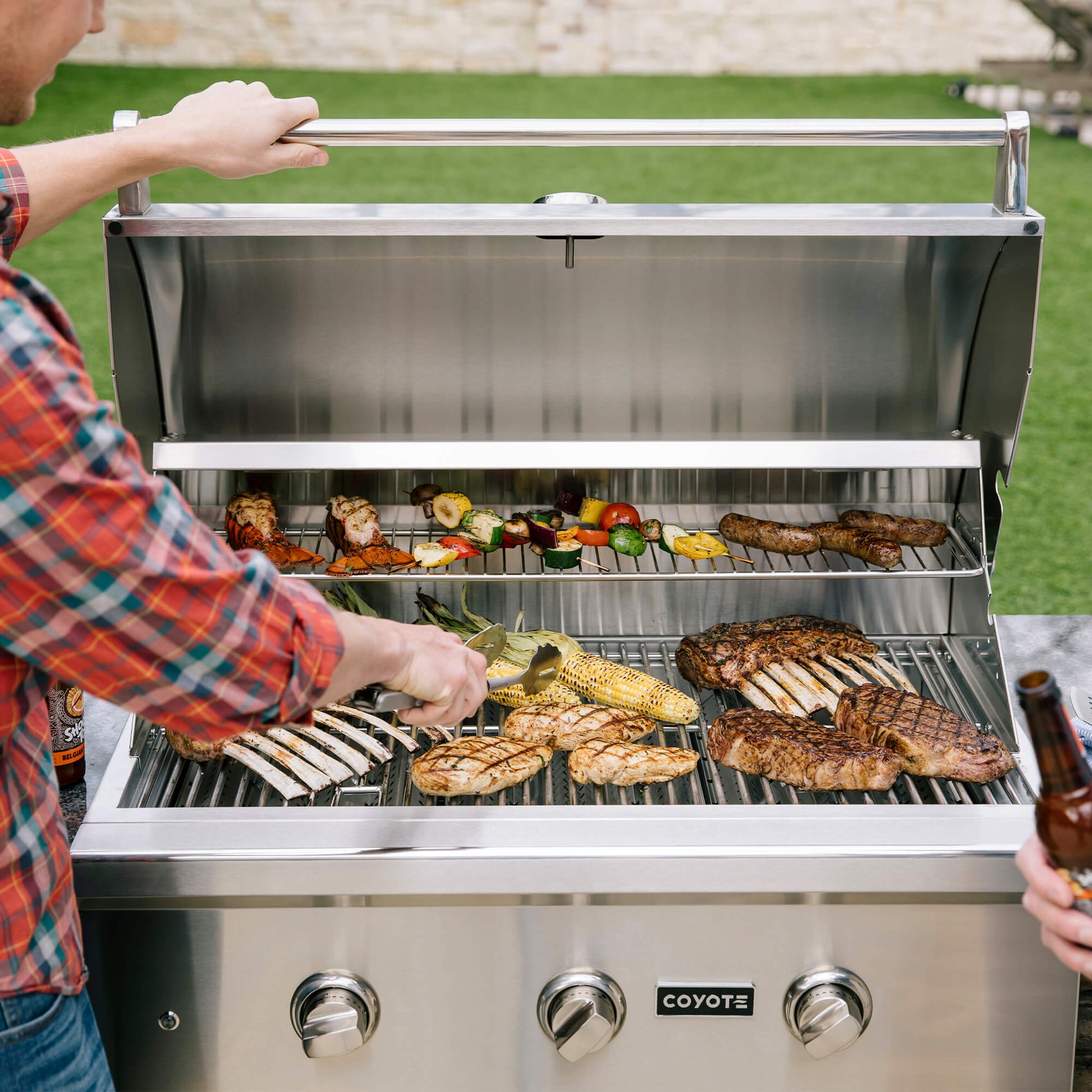 RTA Outdoor Living 6 ft Grill Island with Coyote 34 Inch C-Series Grill RTAC-G6 - BetterPatio.com