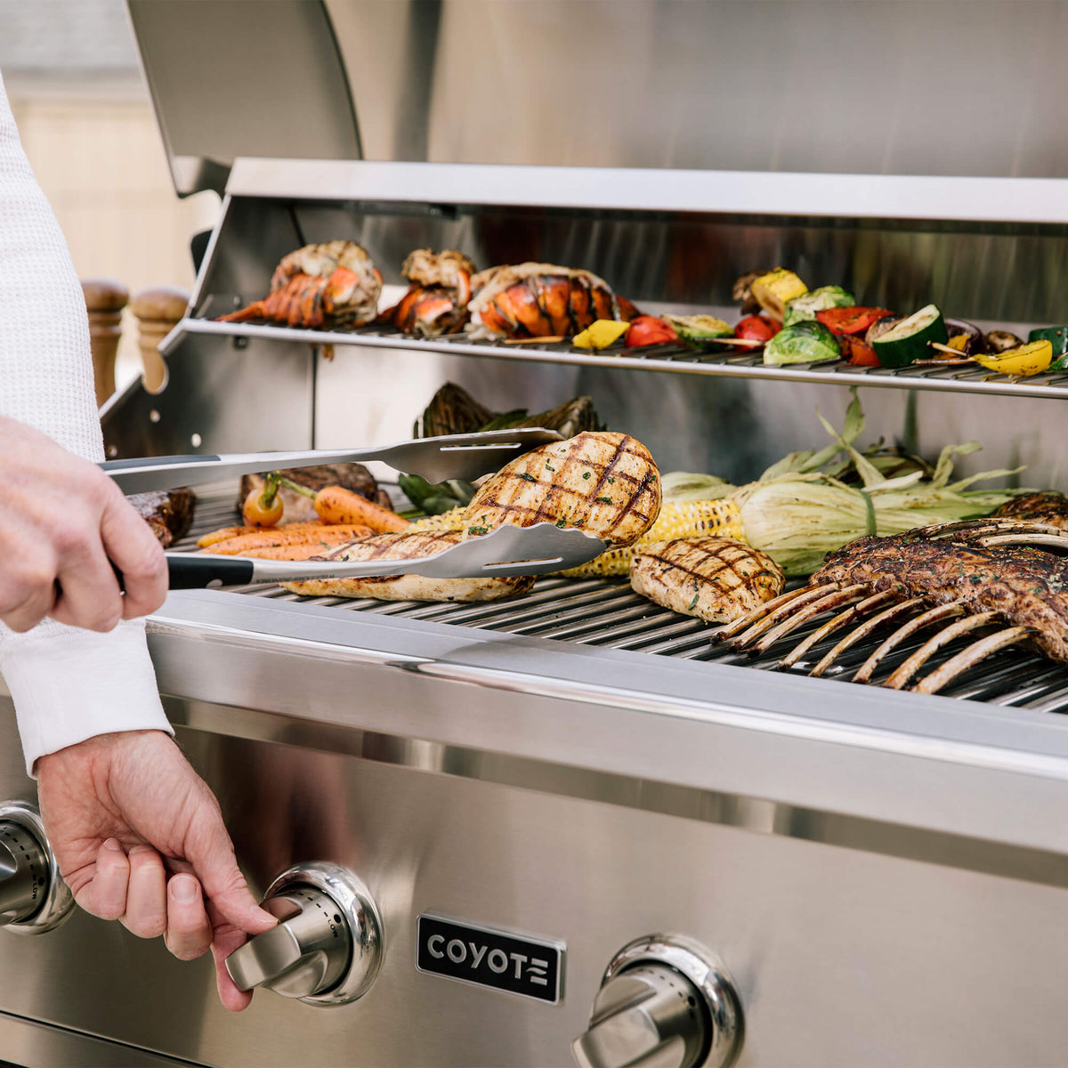 RTA Outdoor Living 6 ft Grill Island with Coyote 34 Inch C-Series Grill RTAC-G6 - BetterPatio.com