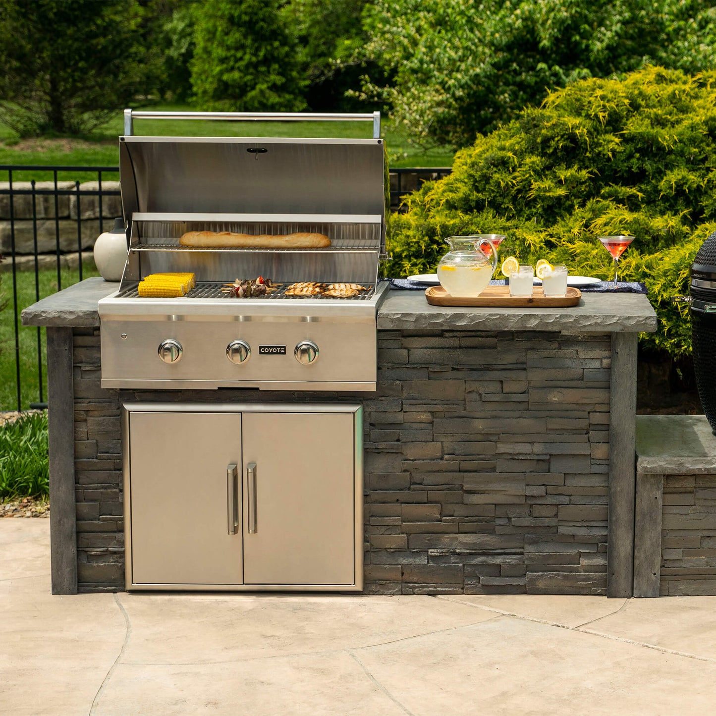 RTA Outdoor Living 6 ft Grill Island with Coyote 34 Inch C-Series Grill RTAC-G6 - BetterPatio.com