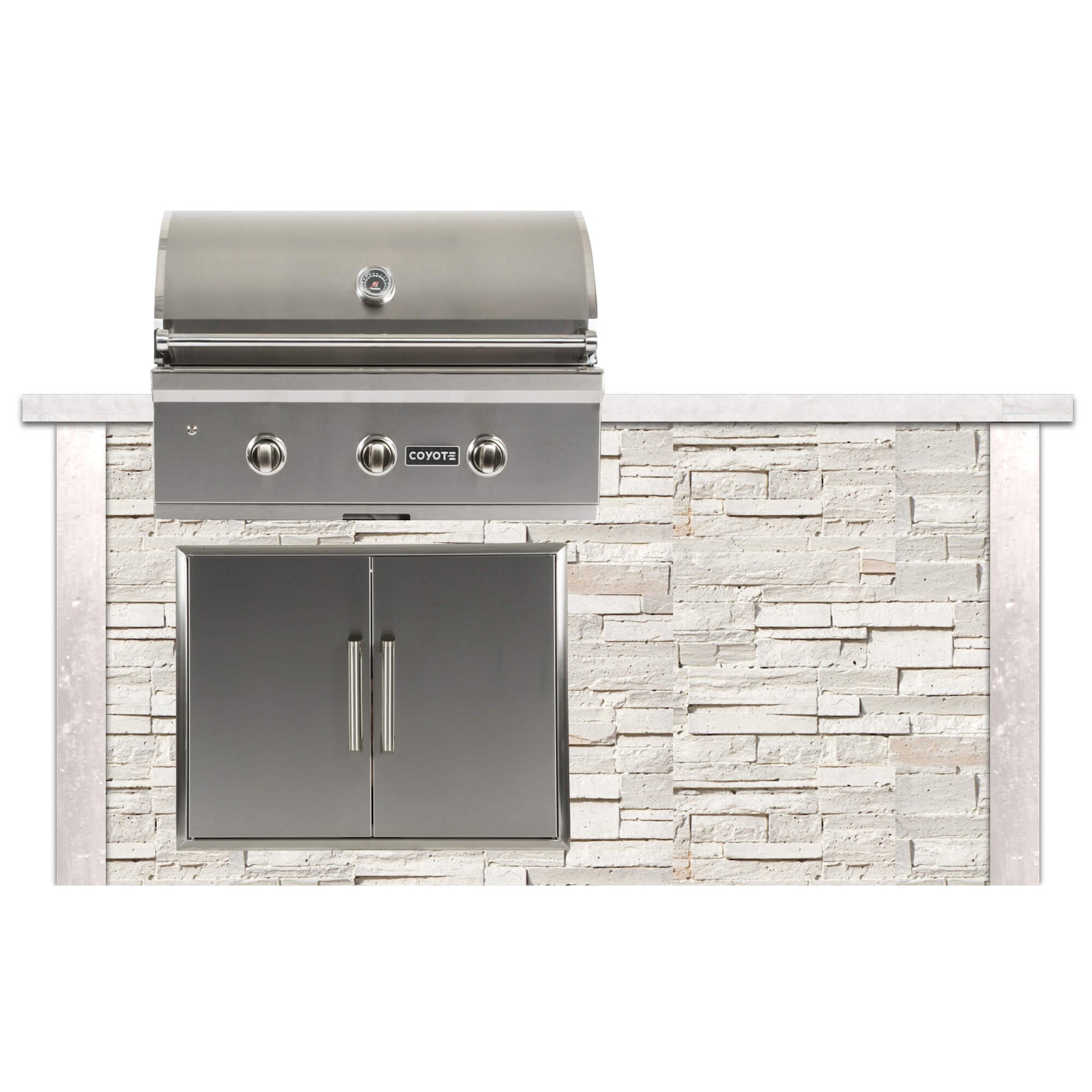 RTA Outdoor Living 6 ft Grill Island with Coyote 34 Inch C-Series Grill RTAC-G6 - BetterPatio.com