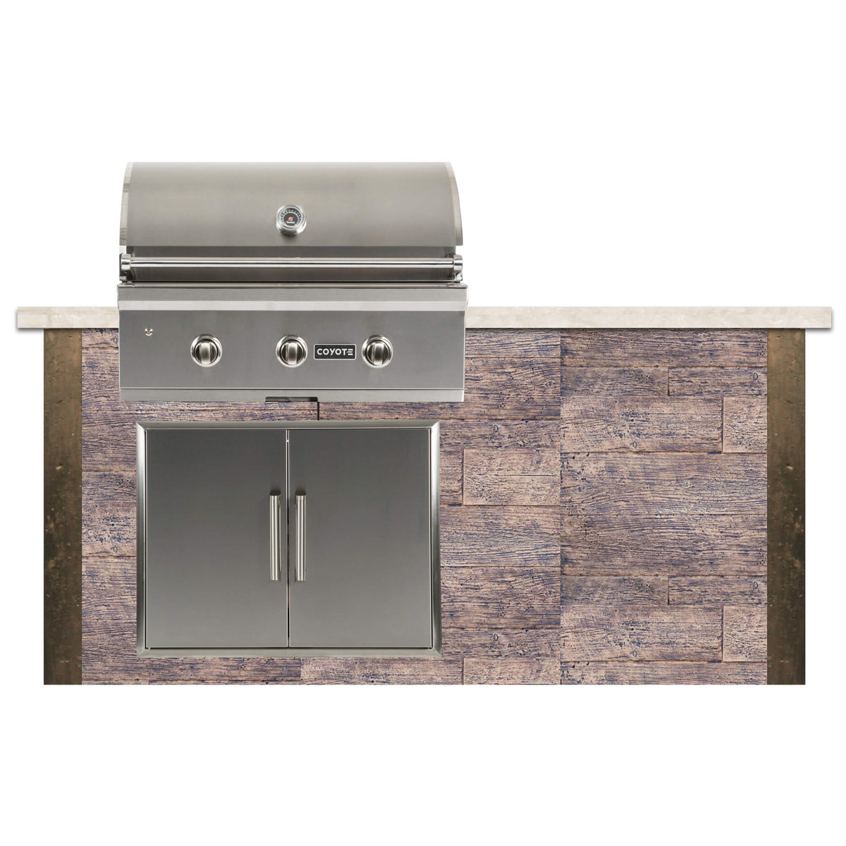 RTA Outdoor Living 6 ft Grill Island with Coyote 34 Inch C-Series Grill RTAC-G6 - BetterPatio.com