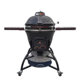 Icon Grills 700 Series 714 Sq. Inch Kamado Grill With Storage Cart Black - CG701BLACK