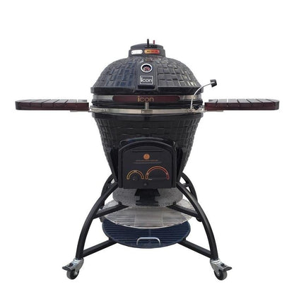 Icon Grills 700 Series 714 Sq. Inch Kamado Grill With Storage Cart Black - CG701BLACK - BetterPatio.com