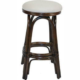 Carmen Indoor Swivel Rattan & Wicker 30" Barstool in Antique Finish