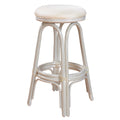Carmen Indoor Swivel Rattan & Wicker 30 inch Barstool in Whitewash Finish 804-6095-WW-B