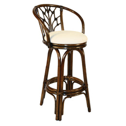Valencia Indoor Swivel Rattan & Wicker 30" Barstool in Antique Finish