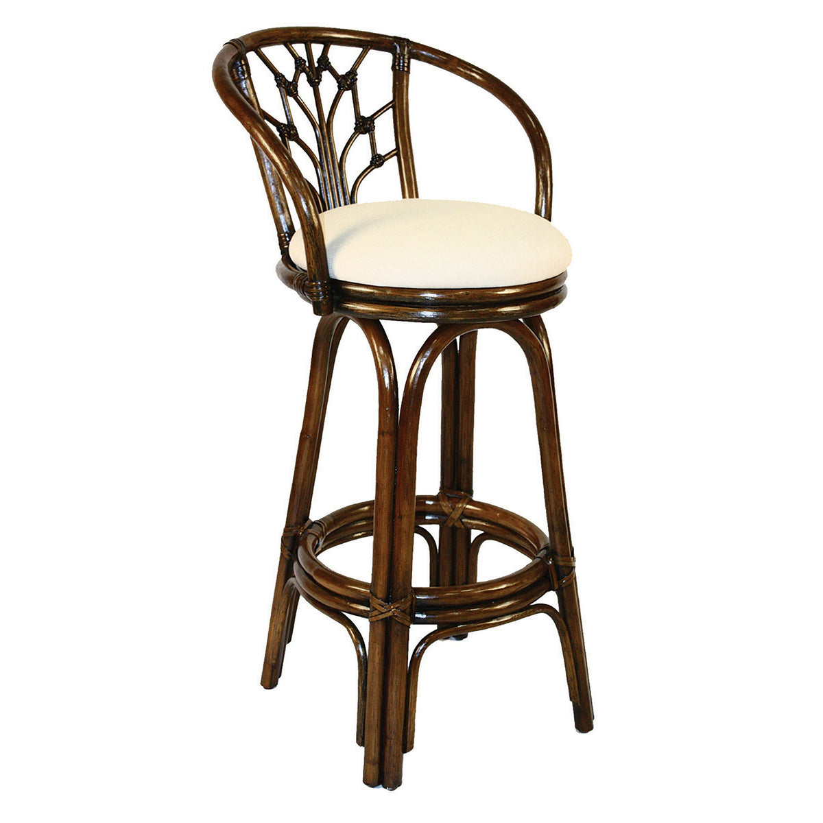 Valencia Indoor Swivel Rattan & Wicker 24" Counterstool in Antique Finish | Hospitality Rattan Home