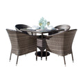 Ultra 5-Piece Woven Armchair Dining Set with Cushions