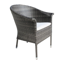 Ultra Stackable Woven Armchair with Cushion