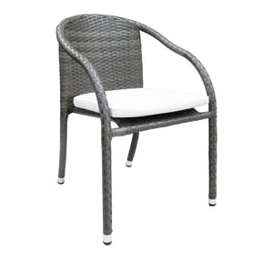 Ultra 5-Piece Stackable Woven Armchair Dining Set with Cushions | Hospitality Rattan Patio