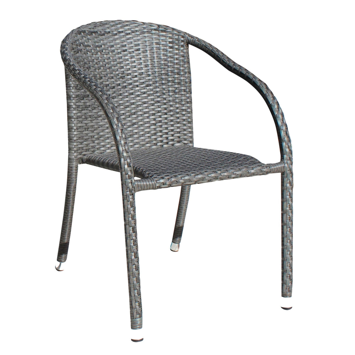 Ultra Stackable Woven Armchair 890-1147-GRY - BetterPatio.com