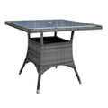 Ultra Square Dining Table with Grey Tempered Glass