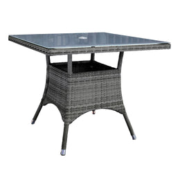 Ultra Square Dining Table with Grey Tempered Glass