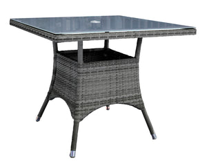 Ultra Square Dining Table with Grey Tempered Glass | Hospitality Rattan Patio