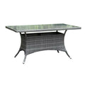 Ultra Rectangular Dining Table with Grey Tempered Glass