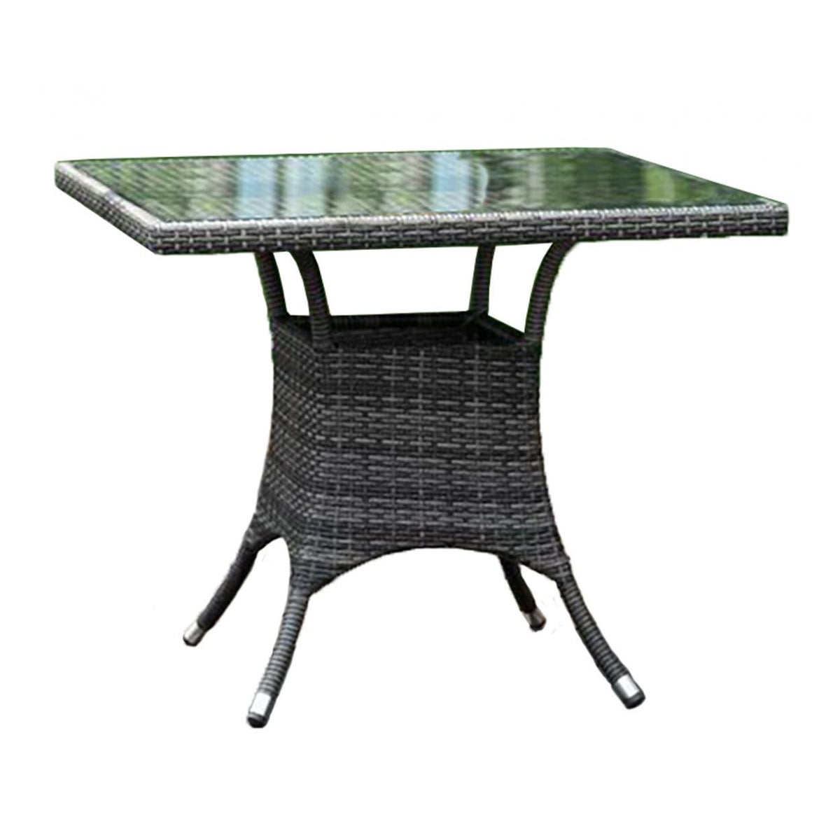 Ultra Square 36 inch Dining Table with Grey Glass 890-1399-GRY-SQ - BetterPatio.com