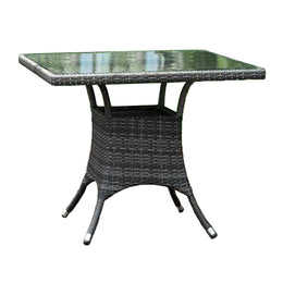 Ultra Square Dining Table with Grey Tempered Glass