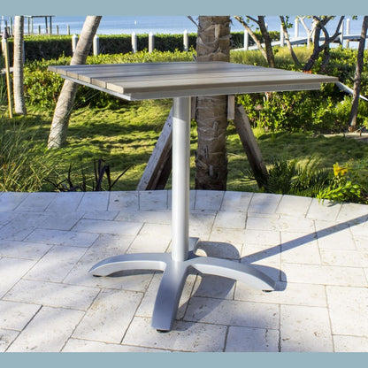 Ultra 28 inch Slatted Artificial Wood Table 895-1464-WW - BetterPatio.com