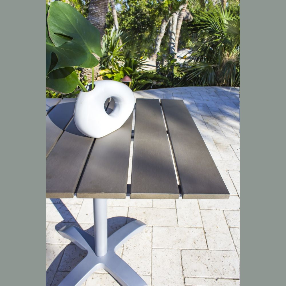 Ultra 28 inch Slatted Artificial Wood Table 895-1464-WW - BetterPatio.com
