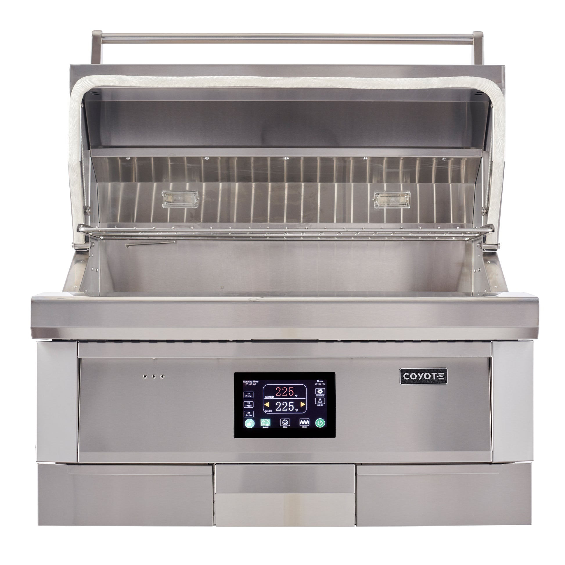 RTA Outdoor Living 8 Foot Premium Grill Island with Coyote Luxury 36-inch Pellet Grill RTAC-G8-P - BetterPatio.com