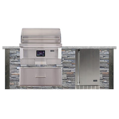 RTA Outdoor Living 8 Foot Premium Grill Island with Coyote Luxury 36-inch Pellet Grill RTAC-G8-W