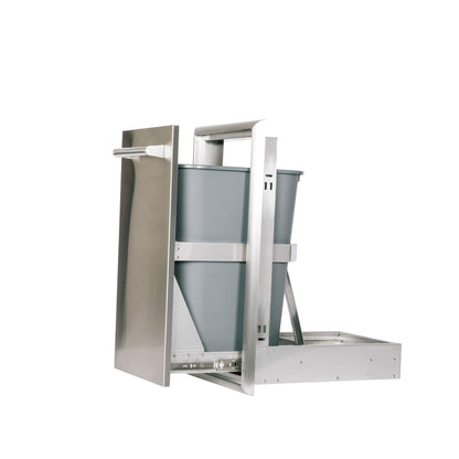 RTA Outdoor Living 8 foot L-Shaped Outdoor Kitchen Island with Coyote 30 Inch S-Series Grill, Fridge and Storage Bar - BetterPatio.com