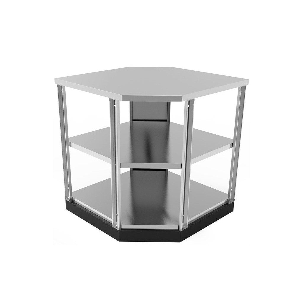 NewAge Outdoor Kitchen 90-Degree Corner Shelf in Stainless Steel 65006 - BetterPatio.com