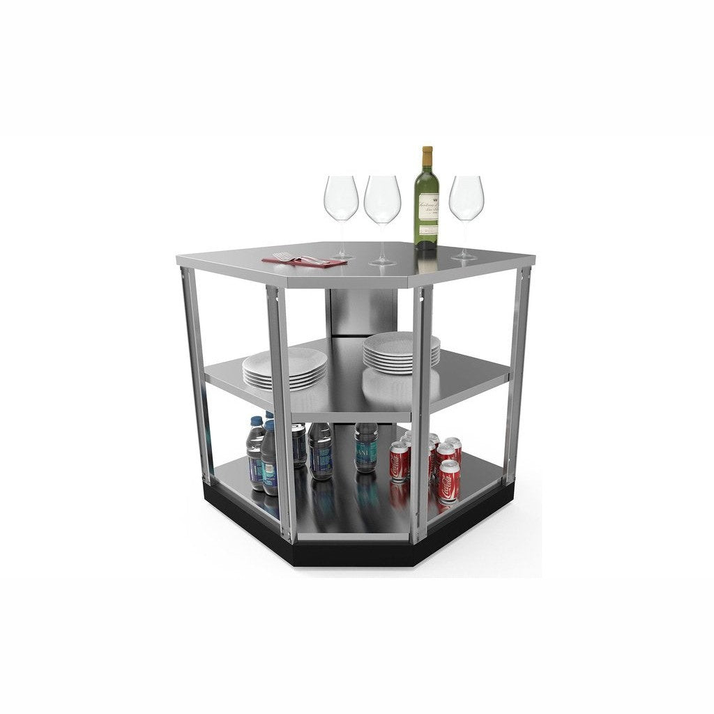 NewAge Outdoor Kitchen 90-Degree Corner Shelf in Stainless Steel 65006 - BetterPatio.com