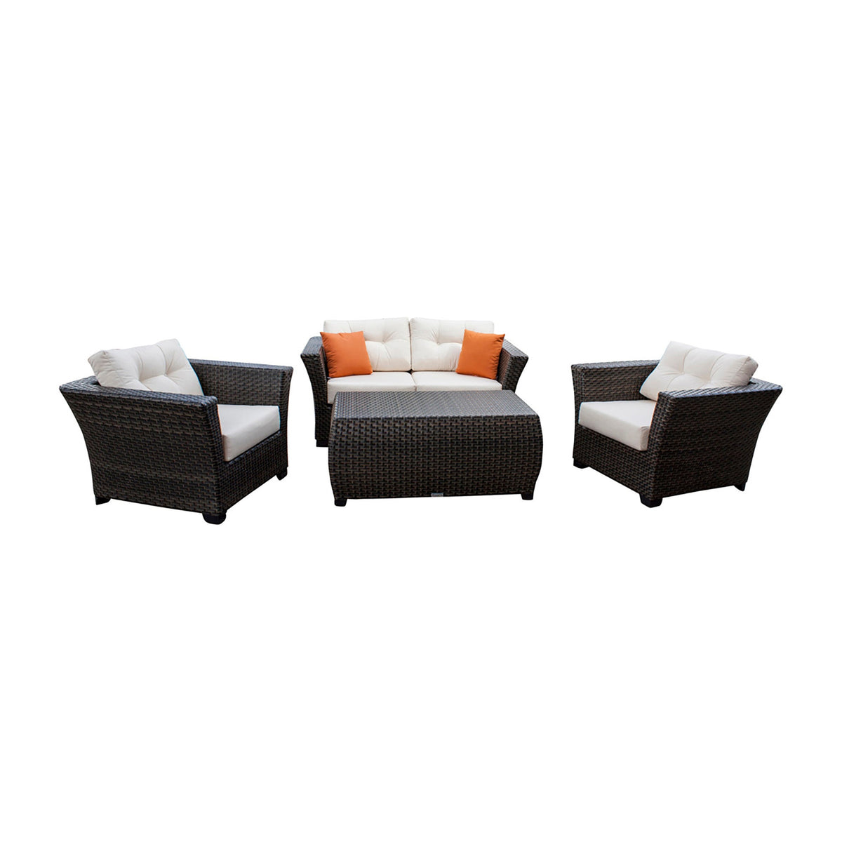 Fiji 4 PC Seating Set with Cushion 901-1347-ATQ-4PL-GL - BetterPatio.com