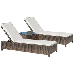 Fiji 3-Piece Chaise Lounge Set with Cushions
