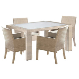 Rubix 5-Piece Armchair Dining Set with Cushions