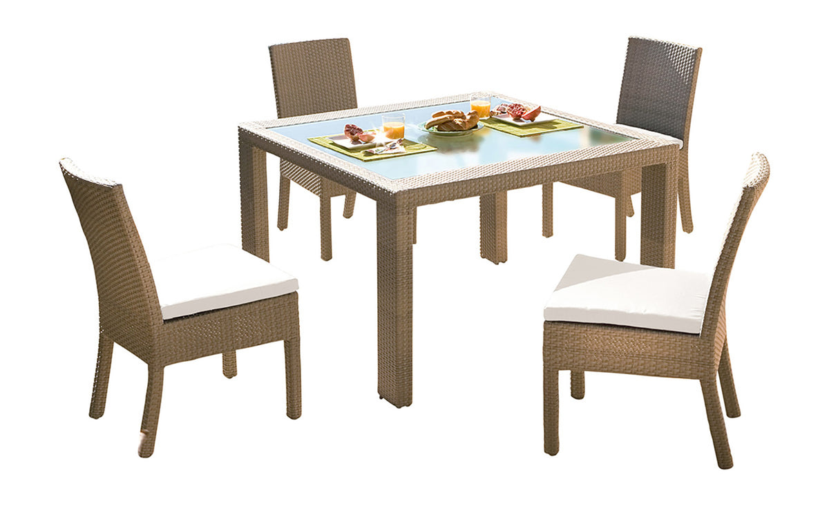 Rubix 5 PC Side Chair Dining Set with Cushions 902-1349-KBU-5DS-CUSH - BetterPatio.com