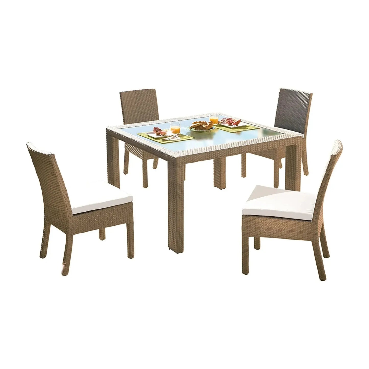 Rubix 5 PC Side Chair Dining Set with Cushions 902-1349-KBU-5DS-CUSH - BetterPatio.com