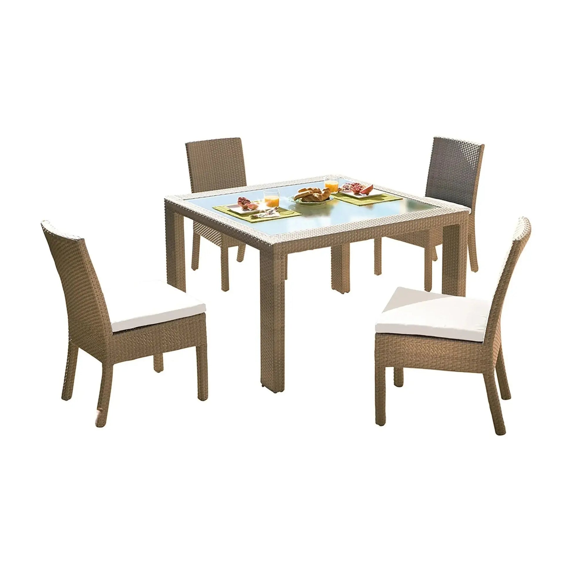 Rubix 5 PC Side Chair Dining Set with Cushions 902-1349-KBU-5DS-CUSH - BetterPatio.com