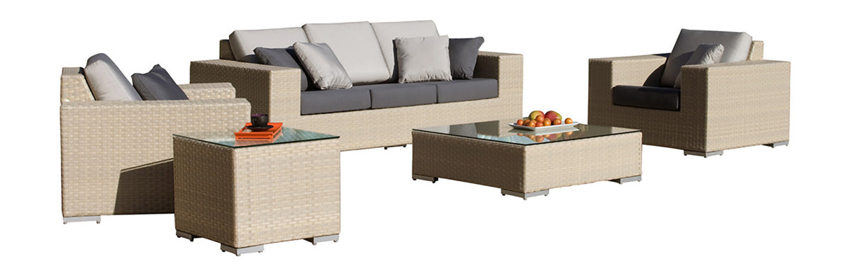 Rubix 5 PC Seating Set with Cushions 902-1349-KBU-5PS-GL - BetterPatio.com
