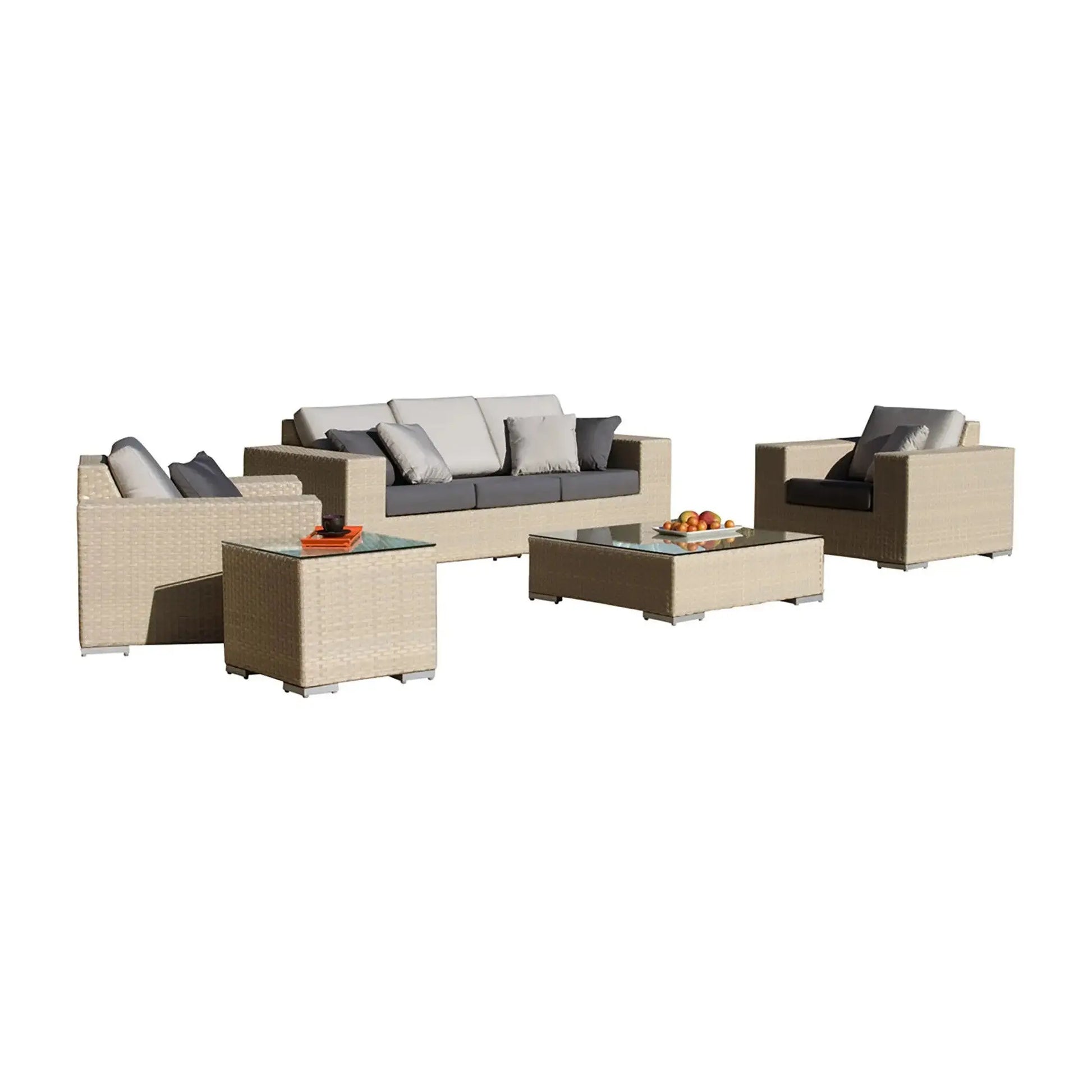 Rubix 5 PC Seating Set with Cushions 902-1349-KBU-5PS-GL - BetterPatio.com