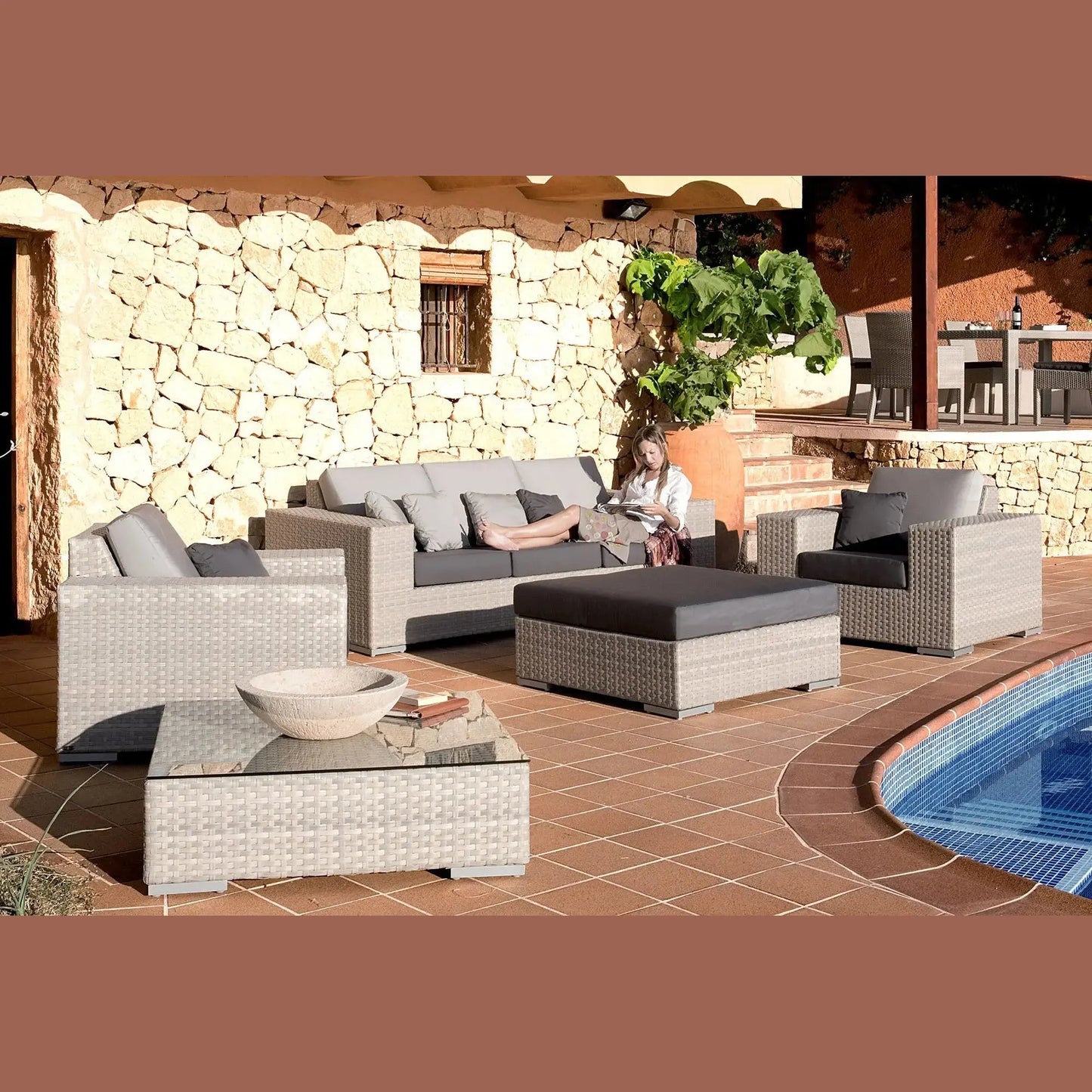 Rubix 5-Piece Seating Set with Cushions | Hospitality Rattan Patio
