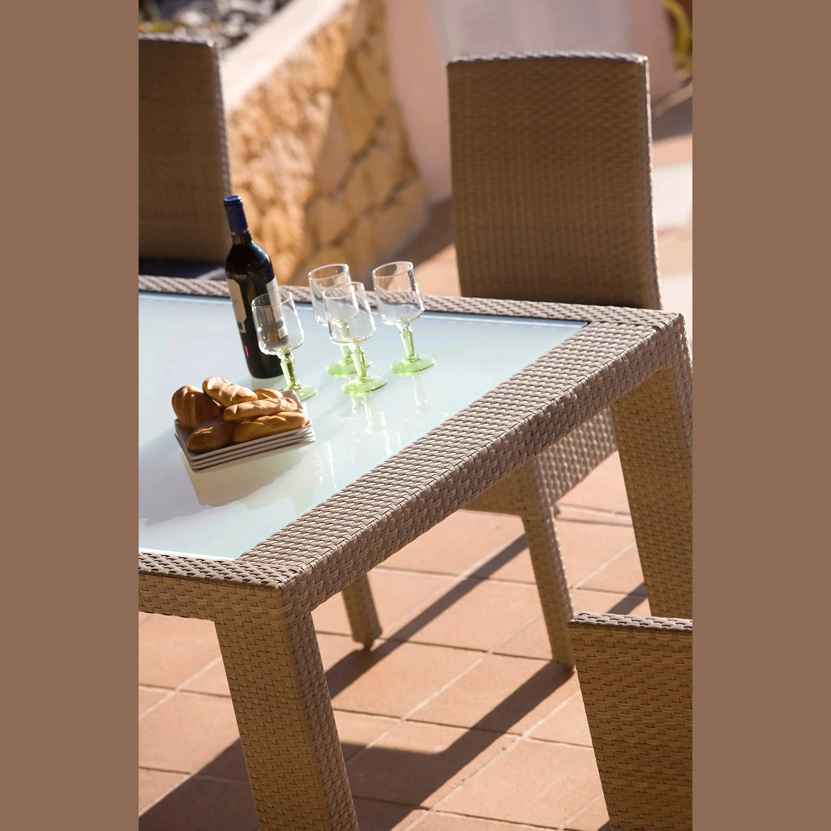 Rubix 7-Piece Side Chair Dining Set with Cushions | Hospitality Rattan Patio