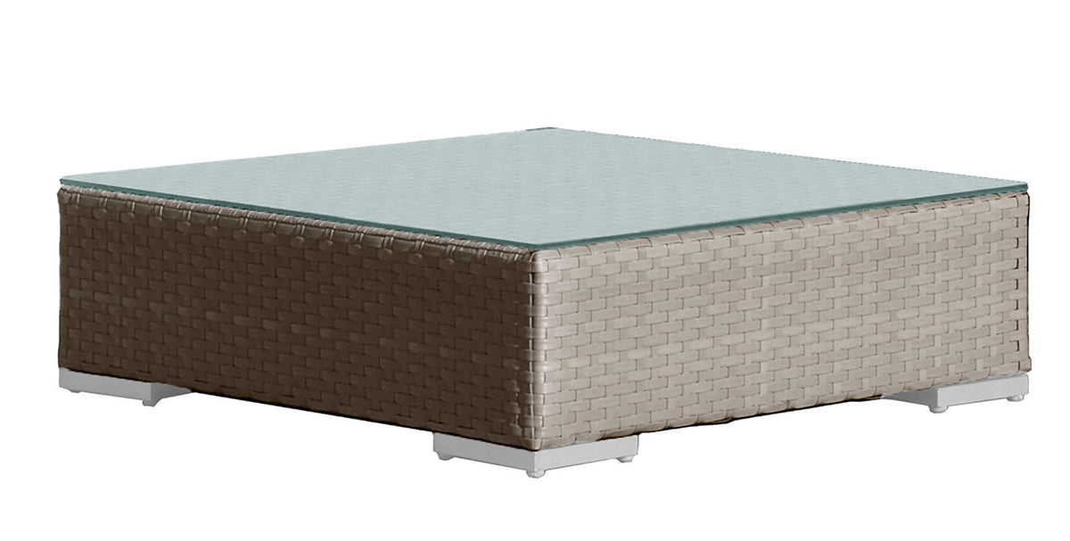 Rubix Coffee Table with Glass | Hospitality Rattan Patio