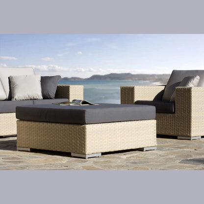 Rubix Ottoman with Cushion | Hospitality Rattan Patio