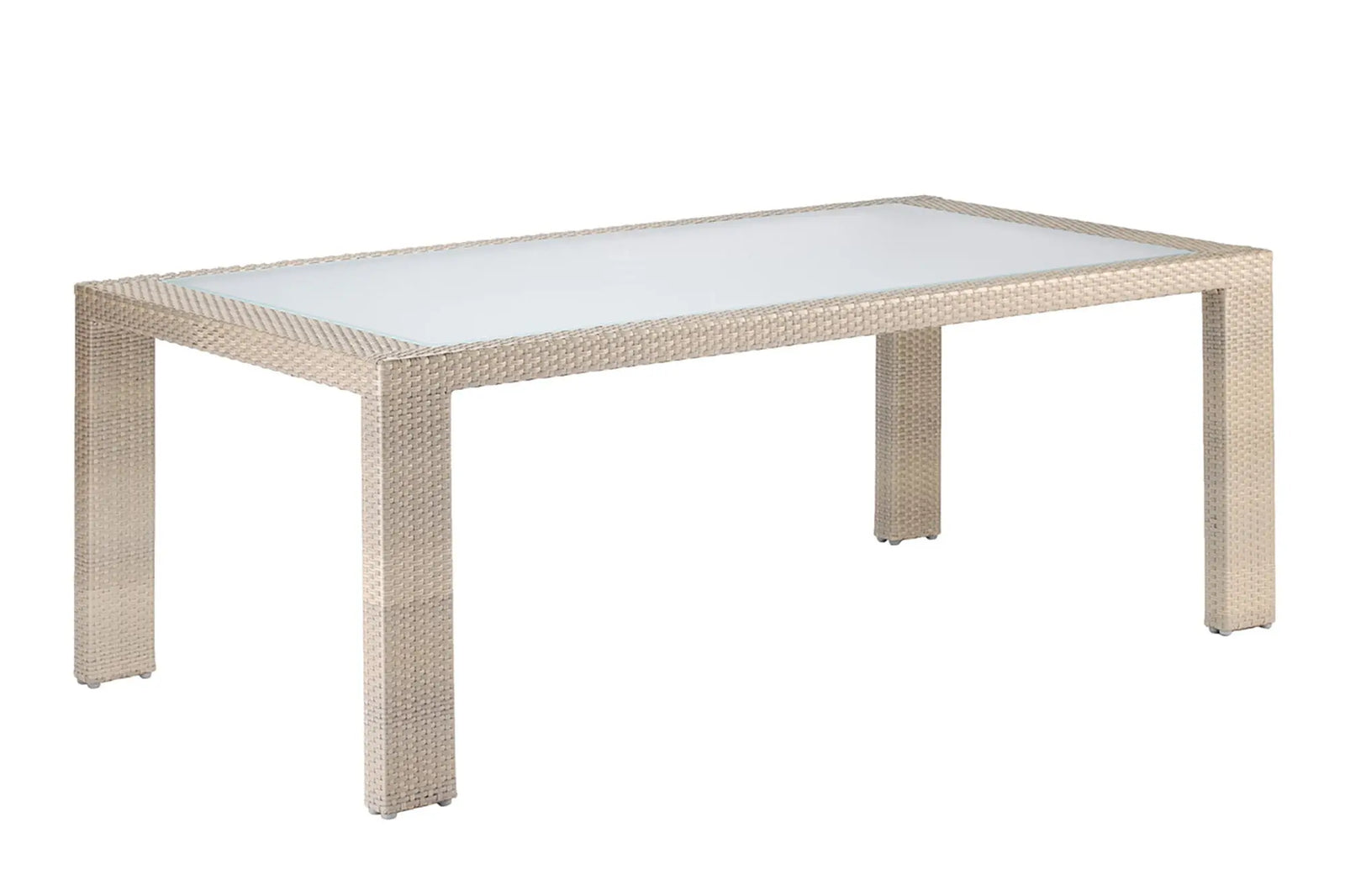 Rubix Rectangular Dining Table with Glass | Hospitality Rattan Patio