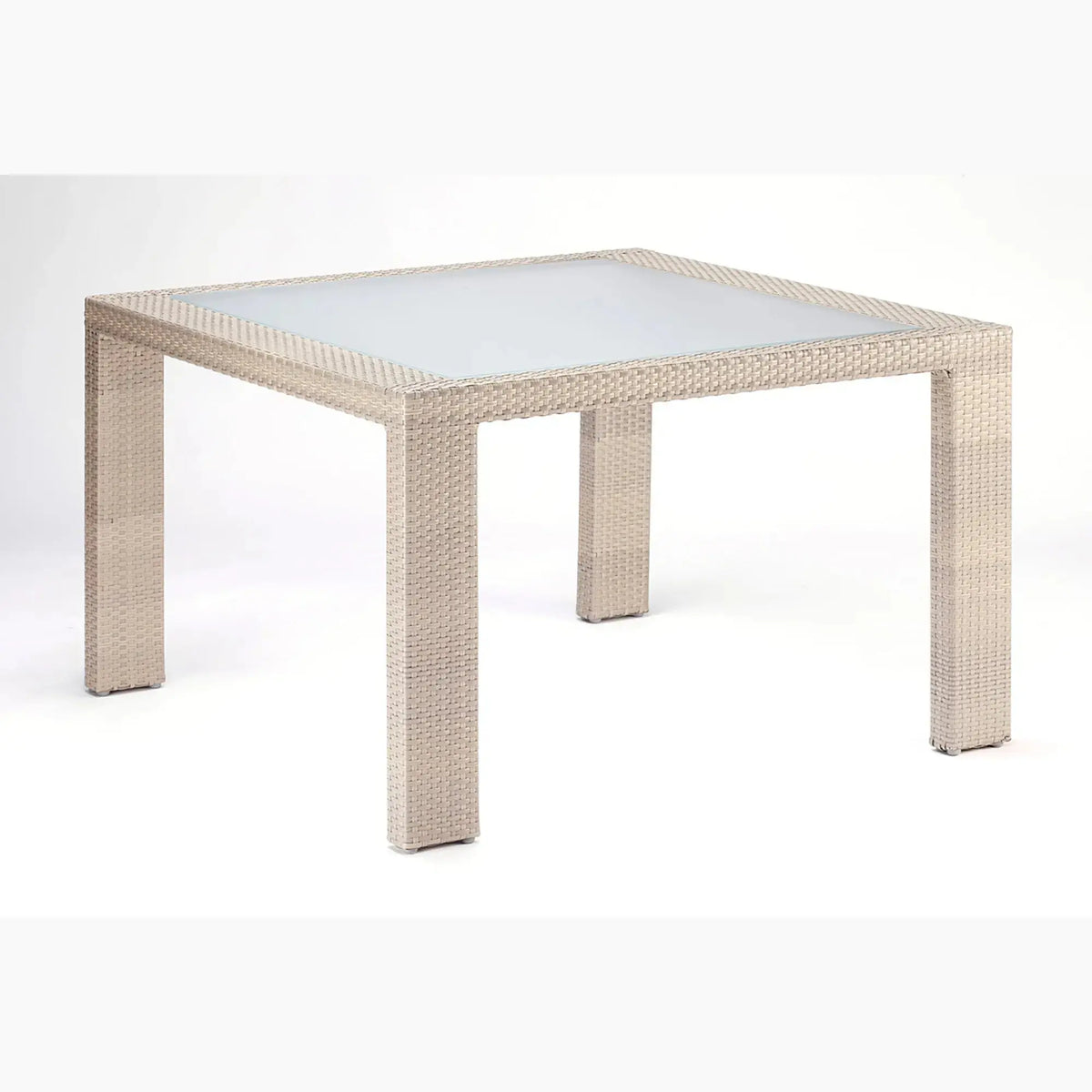 Rubix Square Dining Table with Glass | Hospitality Rattan Patio