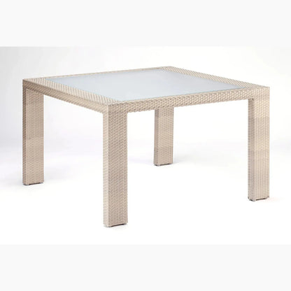 Rubix Square Dining Table with Glass | Hospitality Rattan Patio
