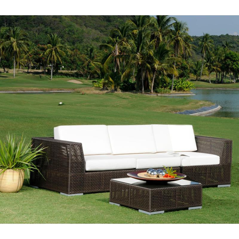 Hospitality Rattan Soho 3 piece Sectional Sofa 3 PC SET-903-SOFA - BetterPatio.com