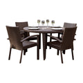 Soho 5-Piece Round Dining Arm Chair Set with Cushions