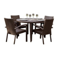 Soho 5-Piece Round Dining Arm Chair Set with Cushions