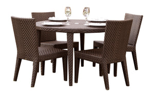 Soho 5-Piece Round Dining Side Chair Set with Cushions | Hospitality Rattan Patio